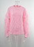 Autumn Winter New Solid Color Stretch Knitted Tassels Sleeve Stylish Sweater Pink
