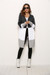 Contrast Color New Stylish Autumn Casual Simple Mid-Length Knitting Cardigan Dark Gray