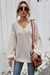 Five Colors Solid Color V-Neck New Fashion Simple Knitting Loose Top Beige