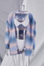 Long Sleeve Multicolor Batch Printing Autumn New Stylish Stretch Loose Knitting Cardigan Blue