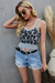 New Stylish Summer Sling Leopard Batch Printing Low-Cut Knitting Vest Gray