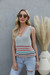 New Three Colors Stripes Knitted V-Neck Stylish Vest Gray