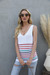 New Three Colors Stripes Knitted V-Neck Stylish Vest White