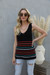 New Three Colors Stripes Knitted V-Neck Stylish Vest Black