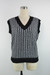New Two Colors Houndstooth Knitted Stretch V-Neck Stylish Vest Black