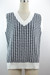 New Two Colors Houndstooth Knitted Stretch V-Neck Stylish Vest White