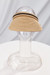 One Pc 2 Colors Beach Empty Top Metallic Leaf Decor Sun Protection Casual Stripe Adjustable Wide Eaves Straw Hat 56-58Cm Brown