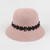 One Pc Summer Fashion 6 Colors Lace Design Weave Casual Foldable Seaside Beach Adjustable Buchet Straw Hat 56-58Cm Pink