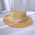 One Pc Summer New 3 Colors Solid Flat Top Adjustable All-Matched Holiday Style Sun Protection Beach Straw Hat 56-58Cm Beige