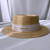 One Pc Summer New Solid Color Metallic Label Lace Decor Flat Top Adjustable Raffia Holiday Style Sun Protection Beach Straw Hat 56-58Cm Beige