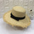 One Pc Summer Raffia Weave Bowknot Raw Edge Adjustable Holiday Style Sun Protection Seaside Beach Straw Hat 54-58Cm Black