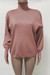 Plus Size Autumn Winter Solid Color High Collar Casual Knitting Sweater Top Pink