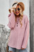 Pure Color Button New Style 6 Colors Simple Loose Fashionable Knitting Top Pink