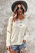 Pure Color Button New Style 6 Colors Simple Loose Fashionable Knitting Top Beige