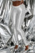 S-2Xl Spring & Summer New Plus Size 3 Colors Solid Color Stretch High Waist Stylish Leggings Silver