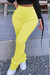 S-3Xl Plus Size Spring New 9 Colors Stretch Solid Color Shirring Pocket Slim Fashion Leggings Yellow