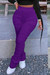 S-3Xl Plus Size Spring New 9 Colors Stretch Solid Color Shirring Pocket Slim Fashion Leggings Dark Purple