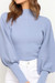 Seven Colors Solid Color Autumn Winter New Fashion All-Match Casual Knitting Top Blue