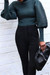 Seven Colors Solid Color Autumn Winter New Fashion All-Match Casual Knitting Top Dark Green