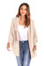 Six Colors Solid Color New Stylish Pocket Simple Bat Sleeves Knitting Cardigan Beige