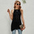 Solid Color Stretch Knitted Stylish High Quality Sling Tops Black