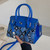Stylish New Five Colors Snakeskin Pattern Lock Buckle Adjustable Crossbody Handbag 25Cm(L)* 11Cm(W)* 19Cm(H) Blue
