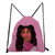 Stylish New Four Colors Cartoon Girl Printing High-Capacity Drawstring Canvas Backpack 33Cm(L)* 2Cm(W)* 38Cm(H) Pink