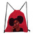 Stylish New Four Colors Cartoon Girl Printing High-Capacity Drawstring Canvas Backpack 33Cm(L)* 2Cm(W)* 38Cm(H) Red