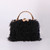 Stylish New Four Colors Flower Metal Rhinestone Lock Buckle Feather Clutch Bag 20Cm(L)* 5.5Cm(W)* 23Cm(H) Black