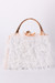 Stylish New Four Colors Flower Metal Rhinestone Lock Buckle Feather Clutch Bag 20Cm(L)* 5.5Cm(W)* 23Cm(H) White