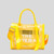Stylish New Four Colors Letter Printing High-Capacity See-Through Pvc Zip-Up Adjustable Shoulder Tote Bag 23Cm(L)* 11Cm(W)* 17Cm(H) Yellow