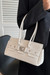 Stylish New Four Colors Stone Pattern Metal Heart Decor Magnetic Button Shoulder Bag 28Cm(L)* 9.5Cm(W)* 13.5Cm(H) White