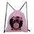 Stylish New Two Colors Cartoon Girl Printing High-Capacity Drawstring Canvas Backpack 33Cm(L)* 2Cm(W)* 38Cm(H) Pink