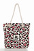 Stylish New Two Colors Leopard Printing High-Capacity Zip-Up Shoulder Canvas Bag 42Cm(L)* 10Cm(W)* 37Cm(H) Pink