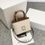 Stylish New Two Colors Letter Labeling Wooden Handle Zip-Up Adjustable Crossbody Beach Straw Handbag 22Cm(L)* 11Cm(W)* 15Cm(H) Beige