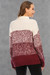 Three Colors Autumn Winter Colors Stitching High Collar Casual Knitting Top Rose Red