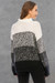 Three Colors Autumn Winter Colors Stitching High Collar Casual Knitting Top Black