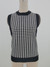 Two Colors Houndstooth Knitted Stretch Stylish Casual High Quality Vest Black