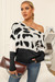 Winter New Plus Size Three Colors Stretch Boat-Neck Stylish Knitted Sweater Black