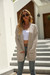 Winter New Solid Color Knitted Stretch Pockets Stylish Cardigan Sweater Beige