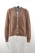 Winter New Solid Color Knitted V-Neck Single-Breasted Stylish Casual Sweater Brown