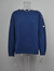 Winter New Solid Color Stretch Knitted Buttons Decor Sleeve Stylish Casual Sweater Dark Blue
