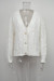 Winter New Solid Color Stretch Knitted V-Neck Single-Breasted Stylish Sweater White