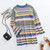 Winter New Three Colors Knitted Stretch Stylish Casual Sweater Blue