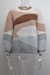 Winter New Two Colors Contrast Color Knitted Stretch Stylish Sweater Khaki 