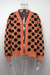Winter New Two Colors Dots Knitted Stretch Stylish Cardigan Sweater Orange