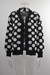 Winter New Two Colors Dots Knitted Stretch Stylish Cardigan Sweater Black