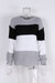 Winter New Two Colors Knitted Stretch Stylish Striped Sweater Black