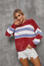Winter New Two Colors Stripes Knitted Stylish Casual Sweater Red