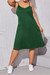 L-5Xl Summer New Plus Size 4 Colors Solid Color Stretch Backless Adjustable Straps Stylish Midi Dress Green